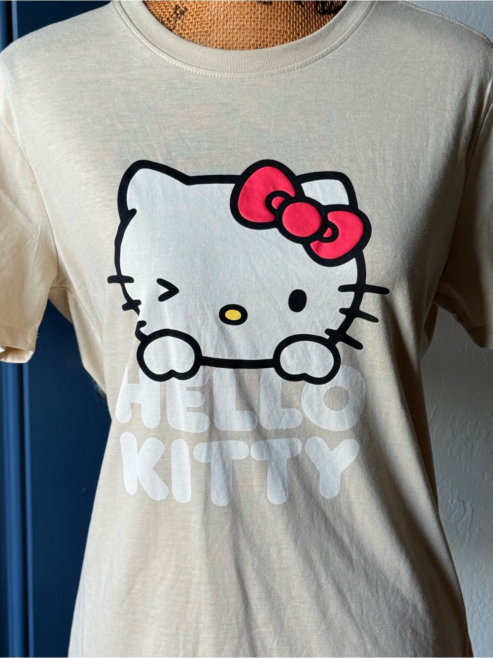 Hello Kitty Cream Tee with Pink Bow